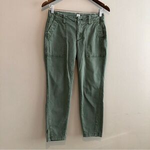 Gap Girlfriend Crop Ankle Fit Cargo High Rise Waist Denim Pants Green